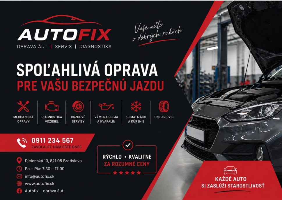 Webové stránky pro autoservis AutoFix — ukázka webu na míru