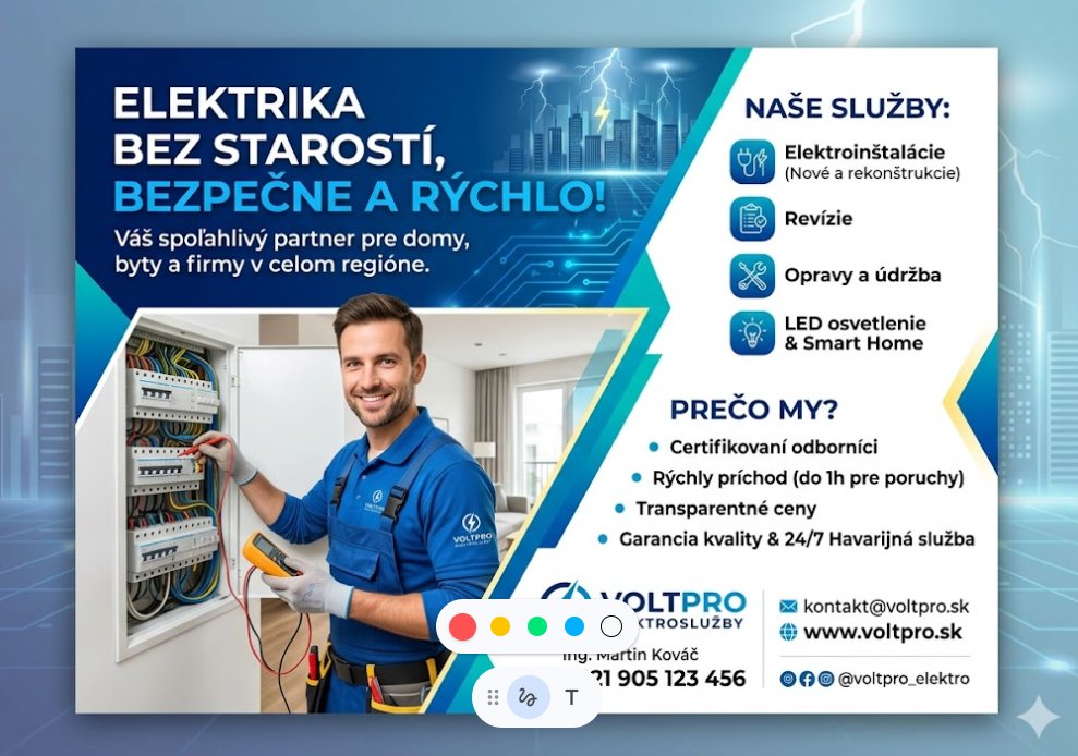 Webové stránky pro elektrikáře VoltPro — ukázka webu na míru